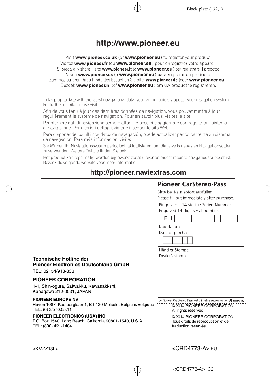 Pioneer AVIC-F960BT User Manual | Page 132 / 132