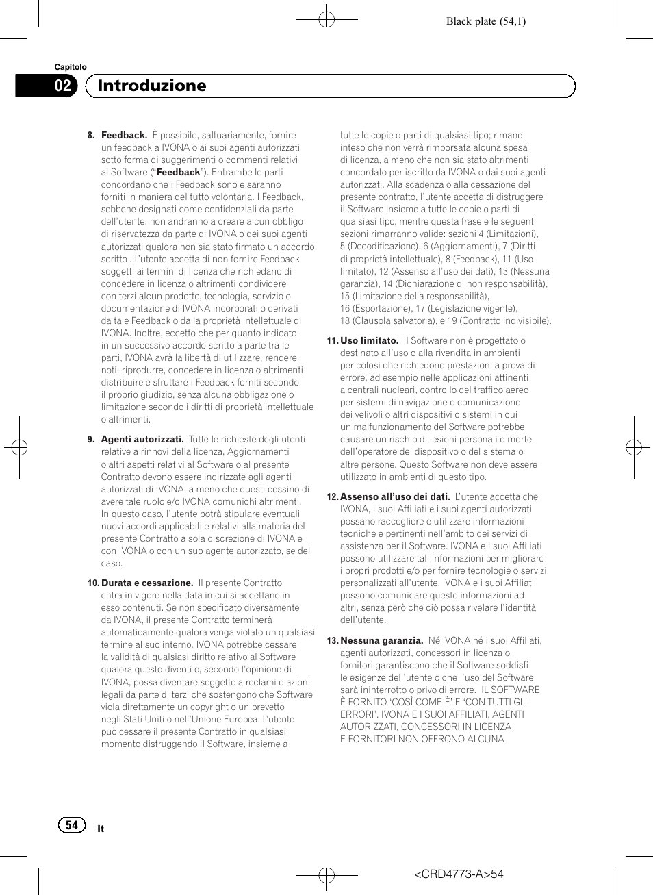 02 introduzione | Pioneer AVIC-F960BT User Manual | Page 54 / 132