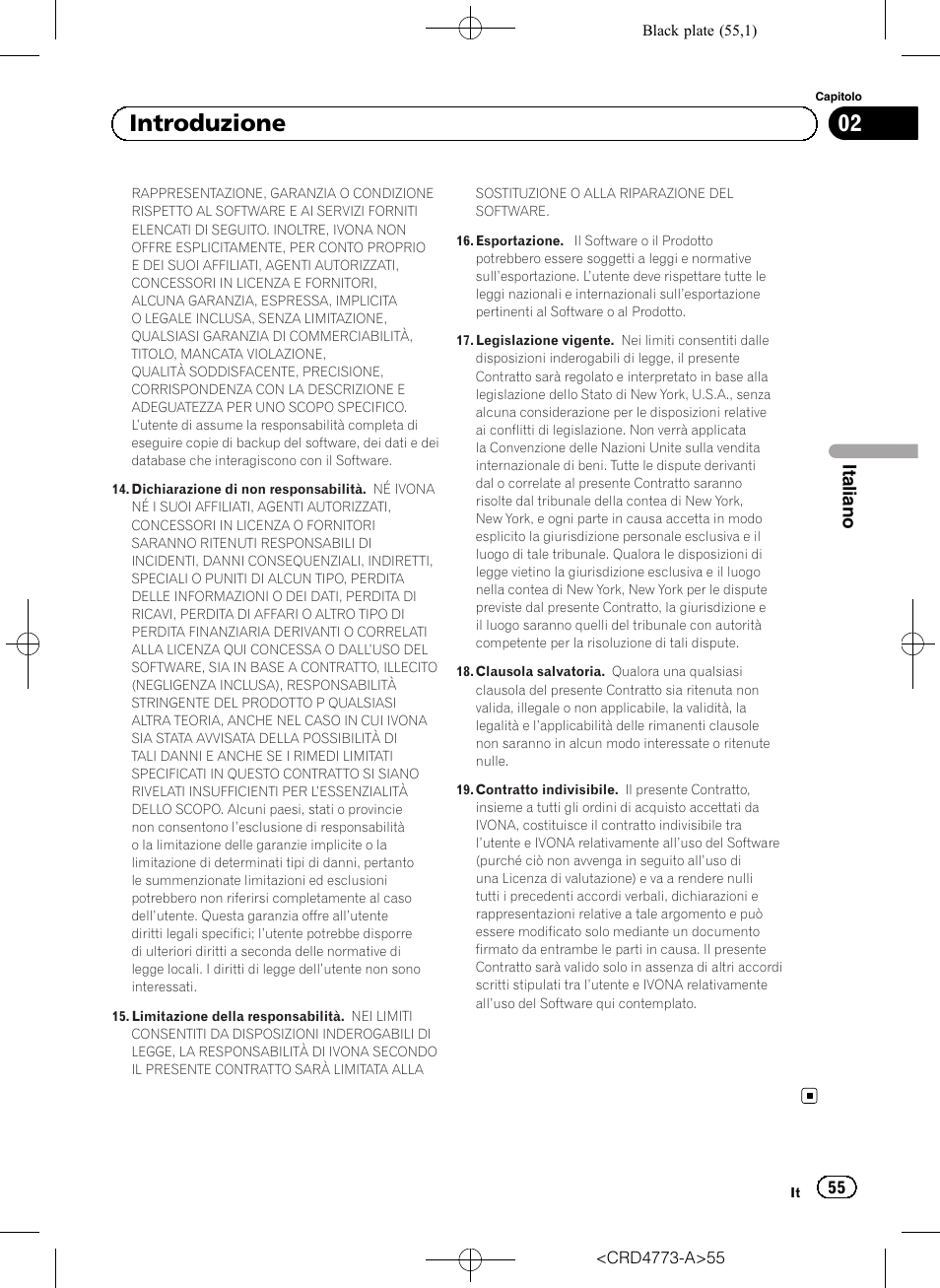 02 introduzione | Pioneer AVIC-F960BT User Manual | Page 55 / 132