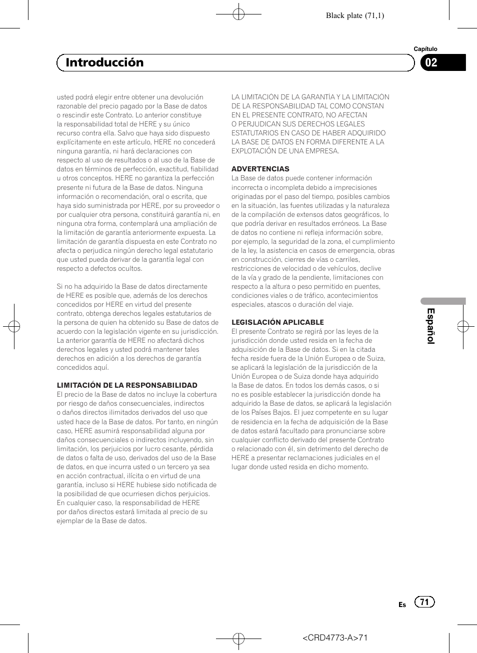 02 introducción | Pioneer AVIC-F960BT User Manual | Page 71 / 132
