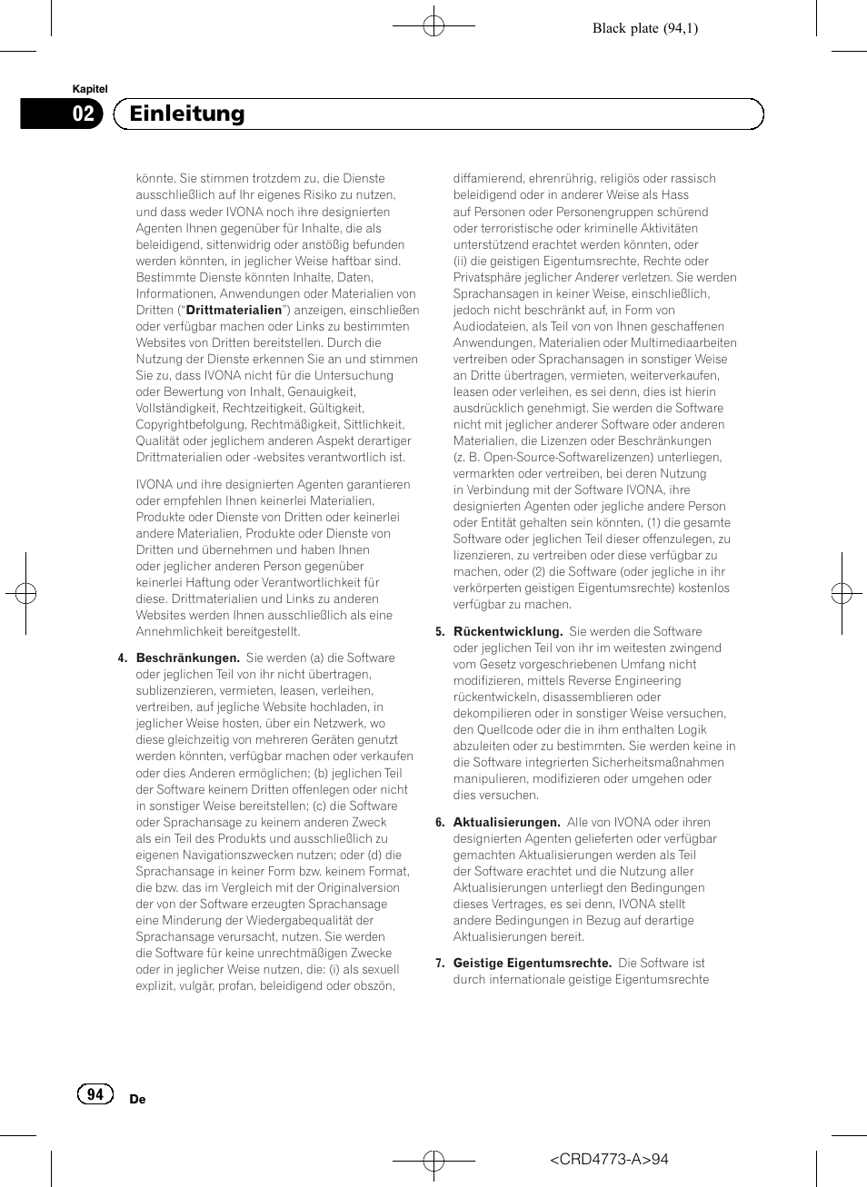 02 einleitung | Pioneer AVIC-F960BT User Manual | Page 94 / 132