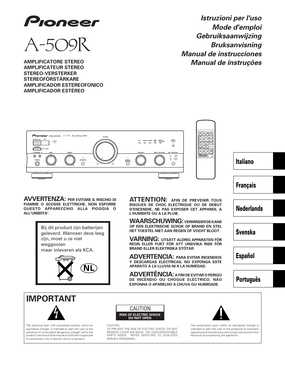 Pioneer A-509R User Manual | 56 pages