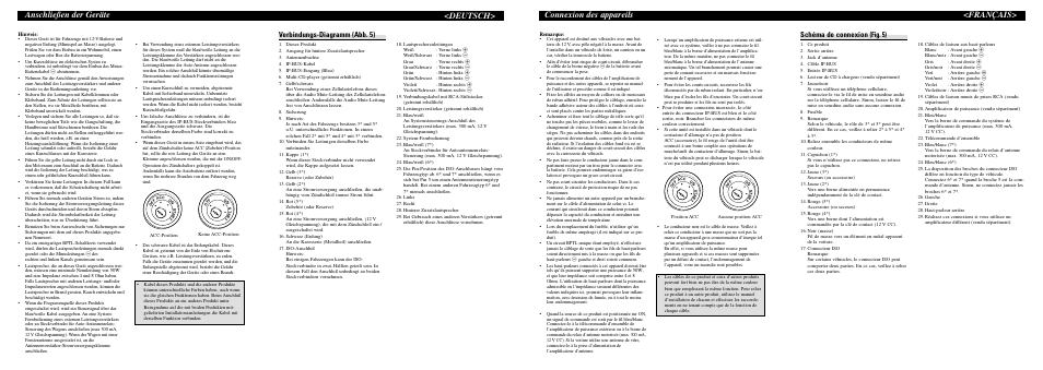 Anschließen der geräte, Deutsch, Français> connexion des appareils | Verbindungs-diagramm (abb. 5), Schéma de connexion (fig. 5) | Pioneer KEH-P4023R User Manual | Page 5 / 6