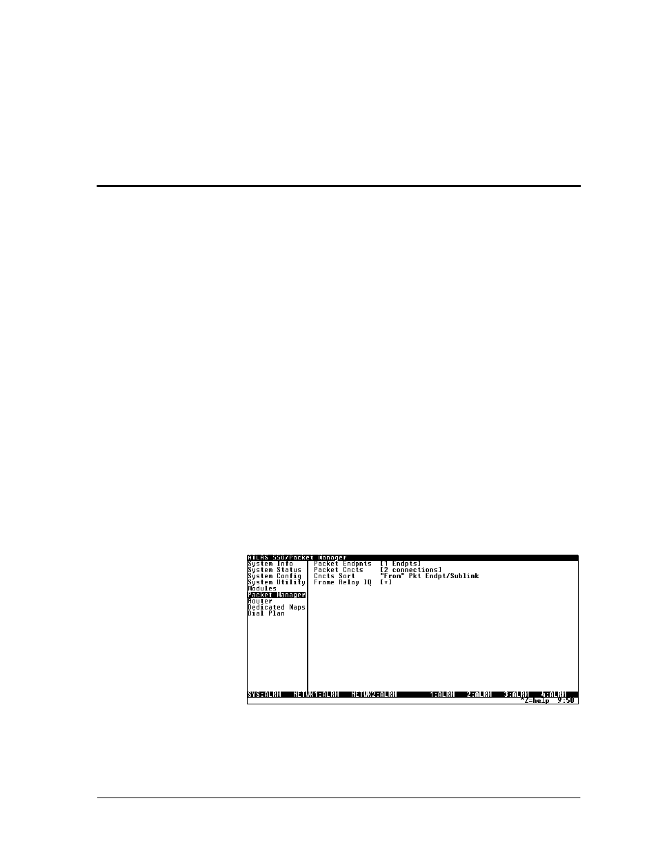 Packet manager, Chapter 8, Overview | Packet manager menus | ADTRAN Atlas 550 User Manual | Page 95 / 262