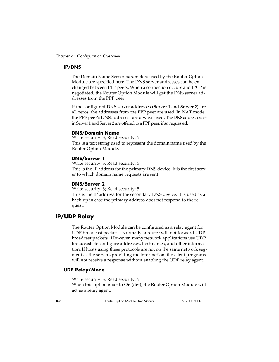 Ip/udp relay | ADTRAN 1200350L1 User Manual | Page 44 / 134