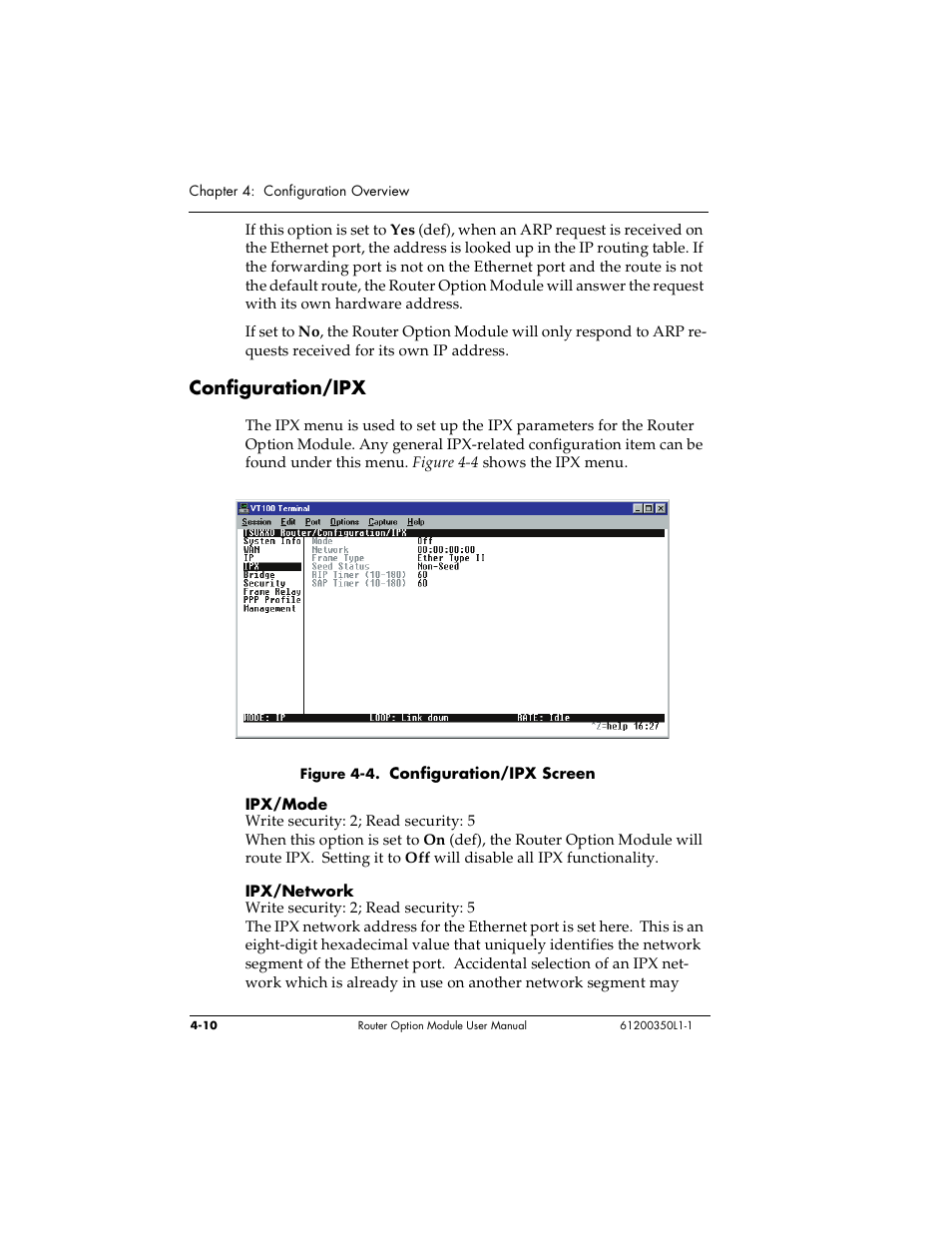 Configuration/ipx | ADTRAN 1200350L1 User Manual | Page 46 / 134