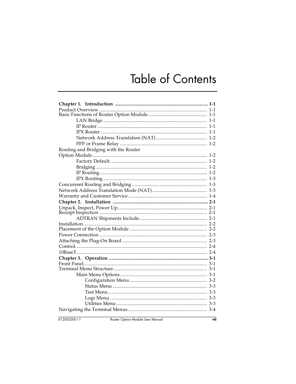 ADTRAN 1200350L1 User Manual | Page 7 / 134