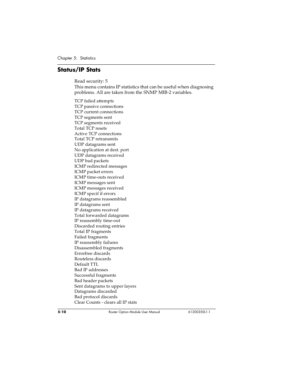 Status/ip stats | ADTRAN 1200350L1 User Manual | Page 94 / 134