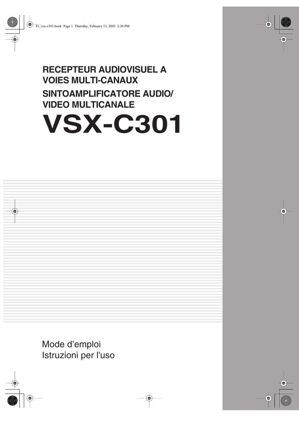 Pioneer VSX-C301-K User Manual | 88 pages
