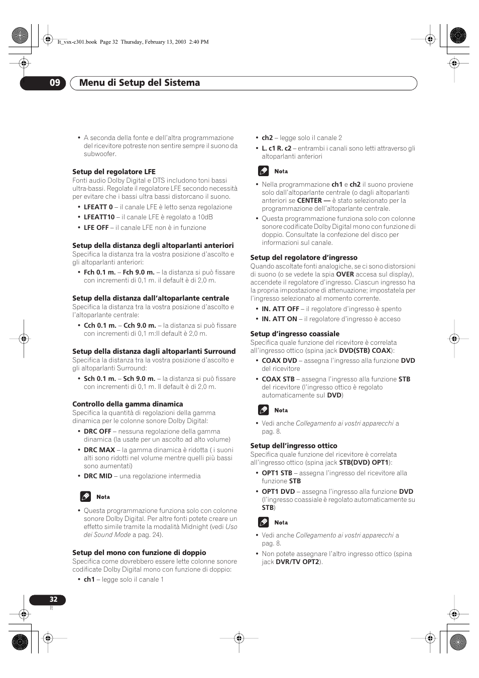 Menu di setup del sistema 09 | Pioneer VSX-C301-K User Manual | Page 74 / 88