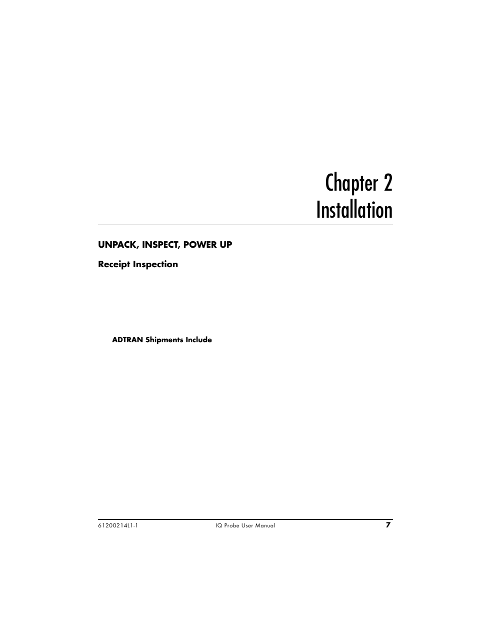 Chapter 2 installation | ADTRAN 1200214L1 User Manual | Page 25 / 163