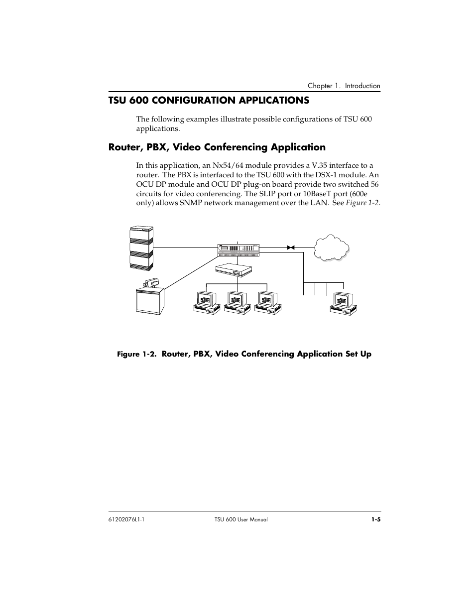 Tsu 600 configuration applications, Router, pbx, video conferencing application | ADTRAN 1202076L2 User Manual | Page 25 / 123