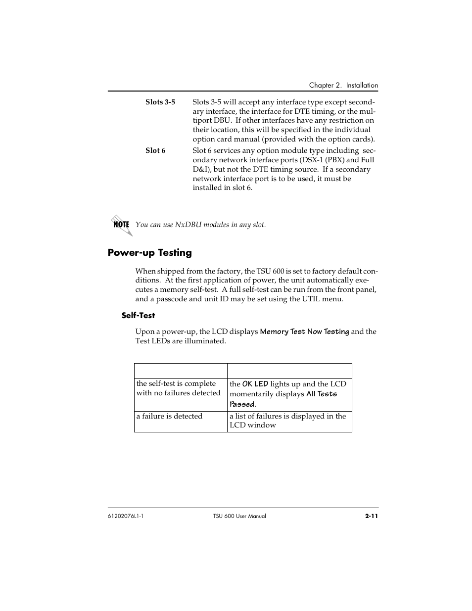 Power-up testing | ADTRAN 1202076L2 User Manual | Page 37 / 123