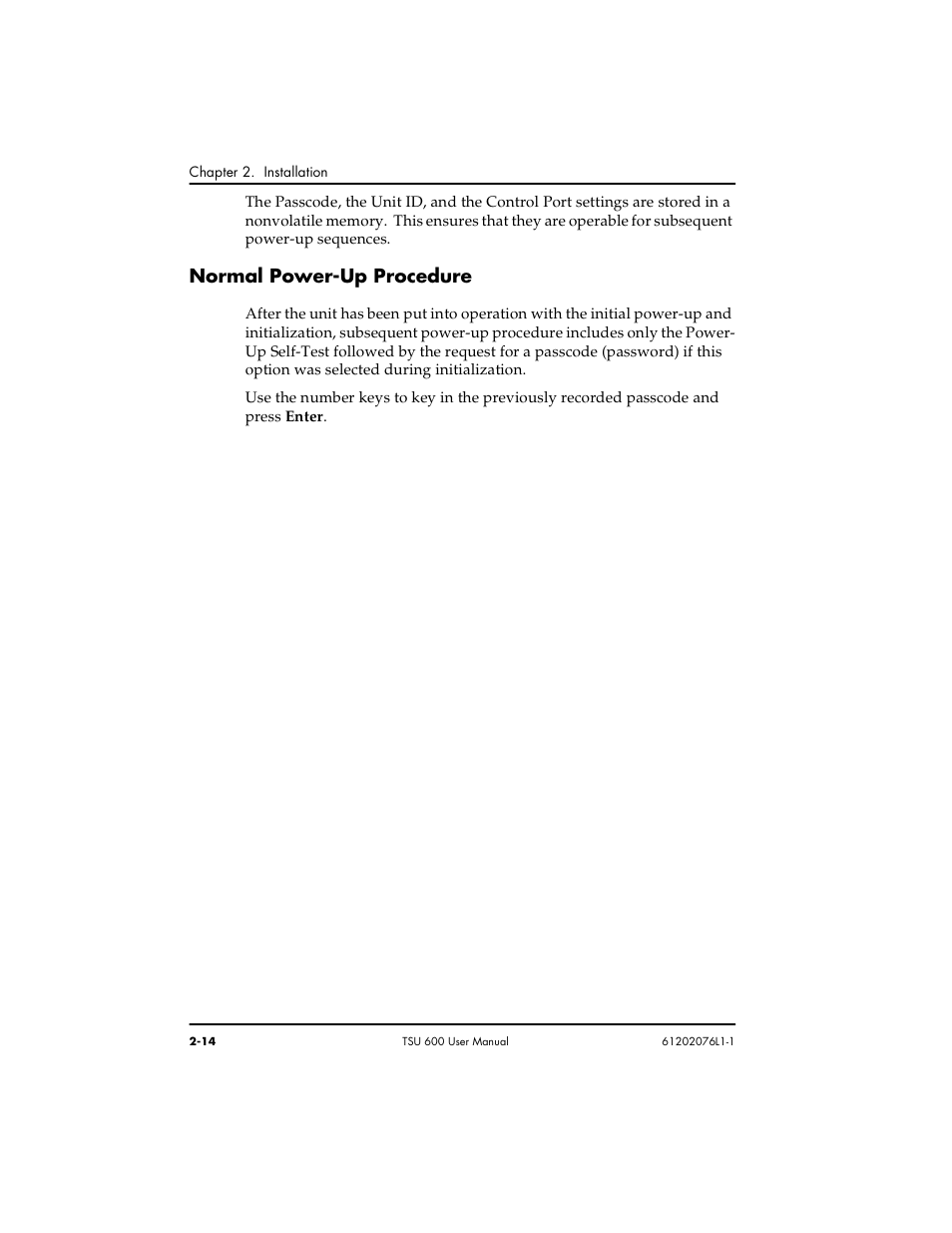 Normal power-up procedure | ADTRAN 1202076L2 User Manual | Page 40 / 123