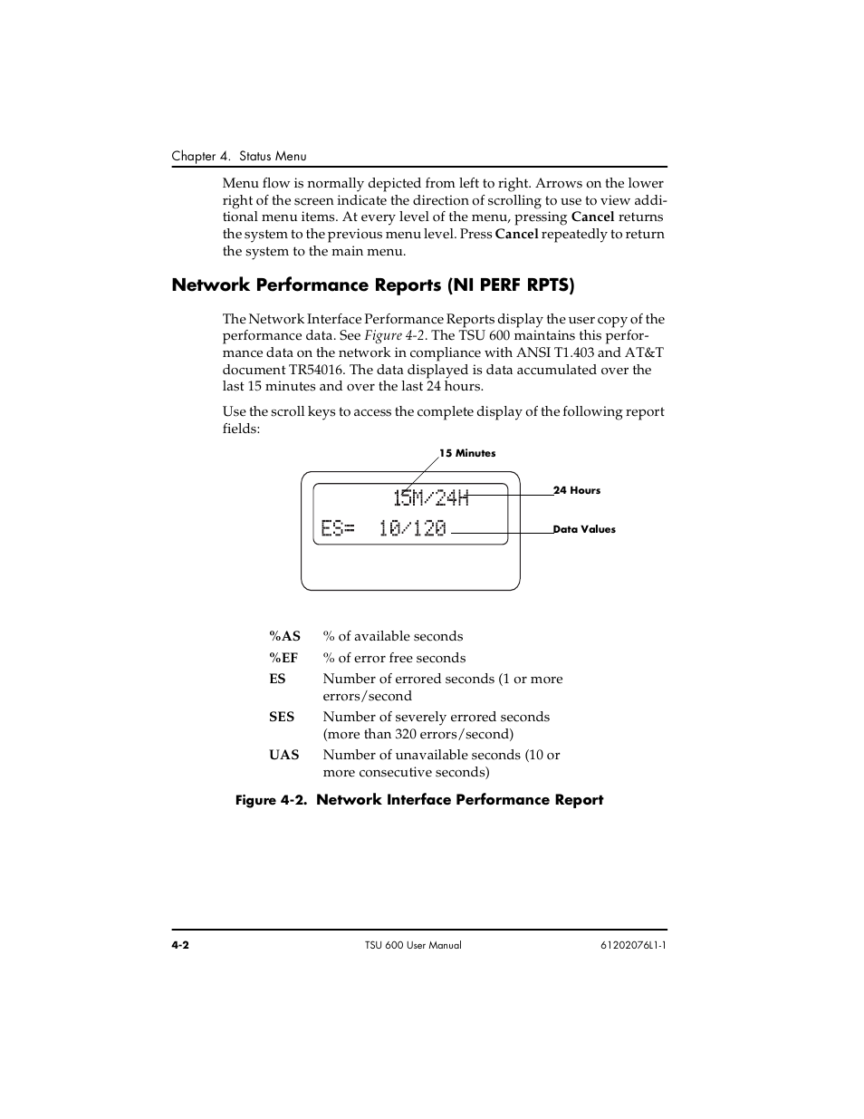 Network performance reports (ni perf rpts) | ADTRAN 1202076L2 User Manual | Page 56 / 123
