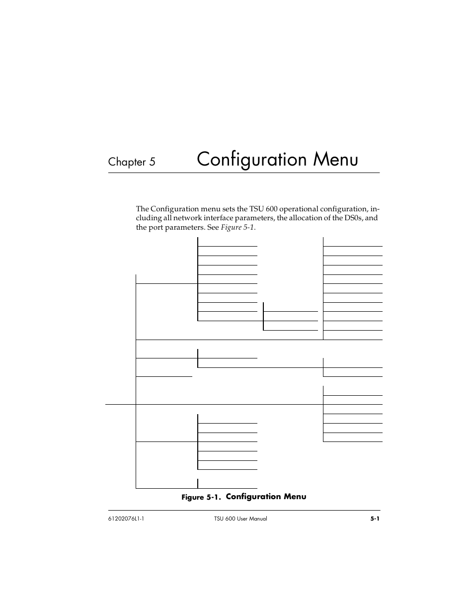 Configuration menu, Chapter 5 | ADTRAN 1202076L2 User Manual | Page 61 / 123