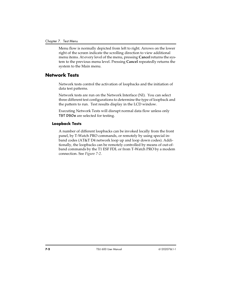 Network tests | ADTRAN 1202076L2 User Manual | Page 82 / 123