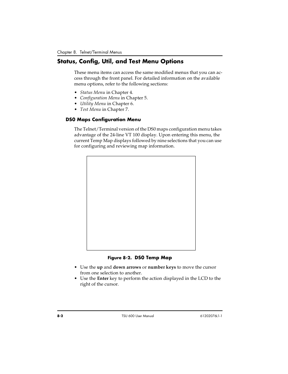 Status, config, util, and test menu options | ADTRAN 1202076L2 User Manual | Page 90 / 123