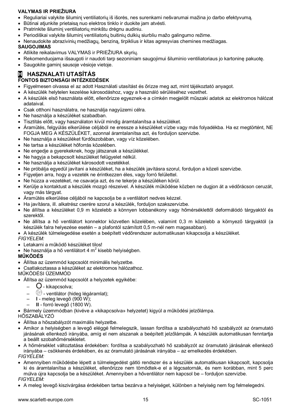 Scarlett SC-1051 User Manual | Page 15 / 19