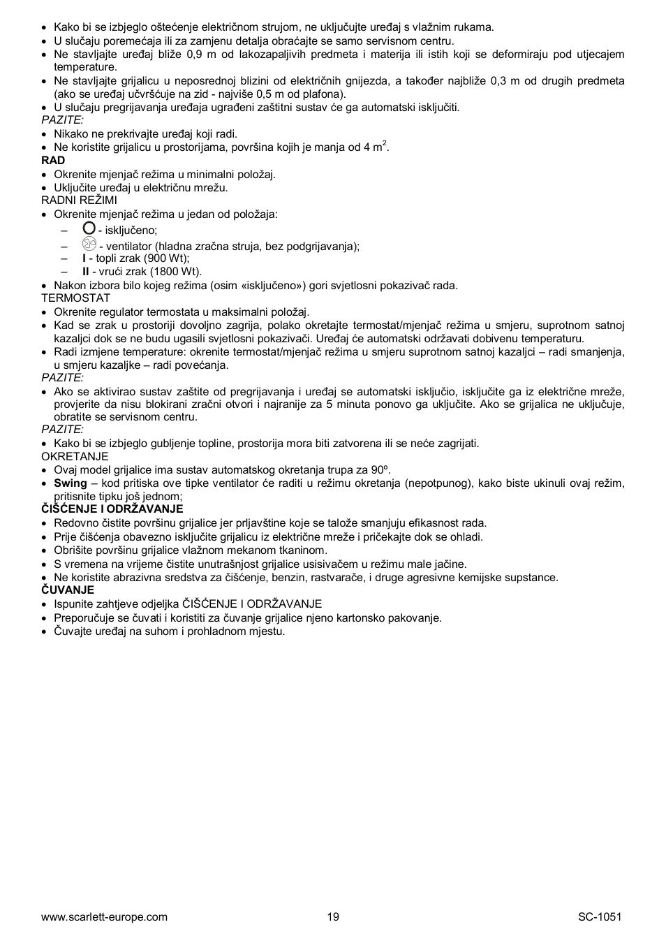 Scarlett SC-1051 User Manual | Page 19 / 19