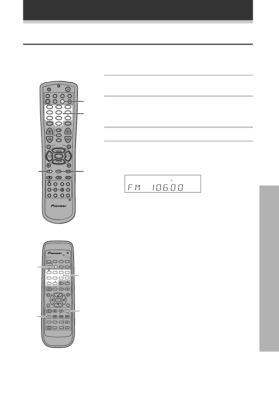 Sintonia diretta di una stazione, Funzionamento sintonia diretta di una stazione, Uso del sintonizzatore | Pioneer VSX-709RDS User Manual | Page 101 / 124