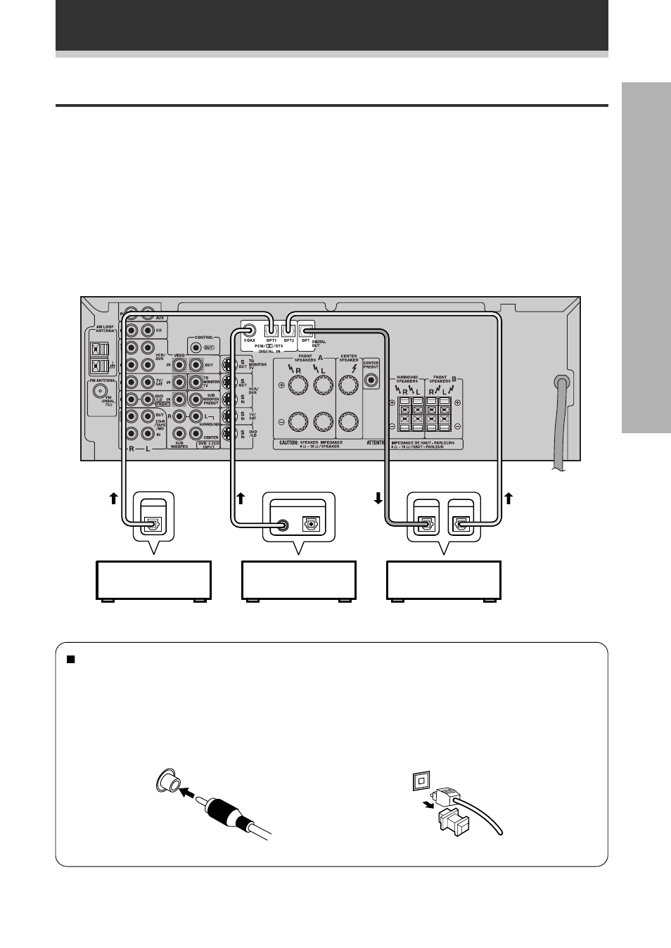 Componenti digitali, Predisposizione componenti digitali, Collegamento degli apparecchi | 7 cavi audio digitali/cavi ottici | Pioneer VSX-709RDS User Manual | Page 67 / 124
