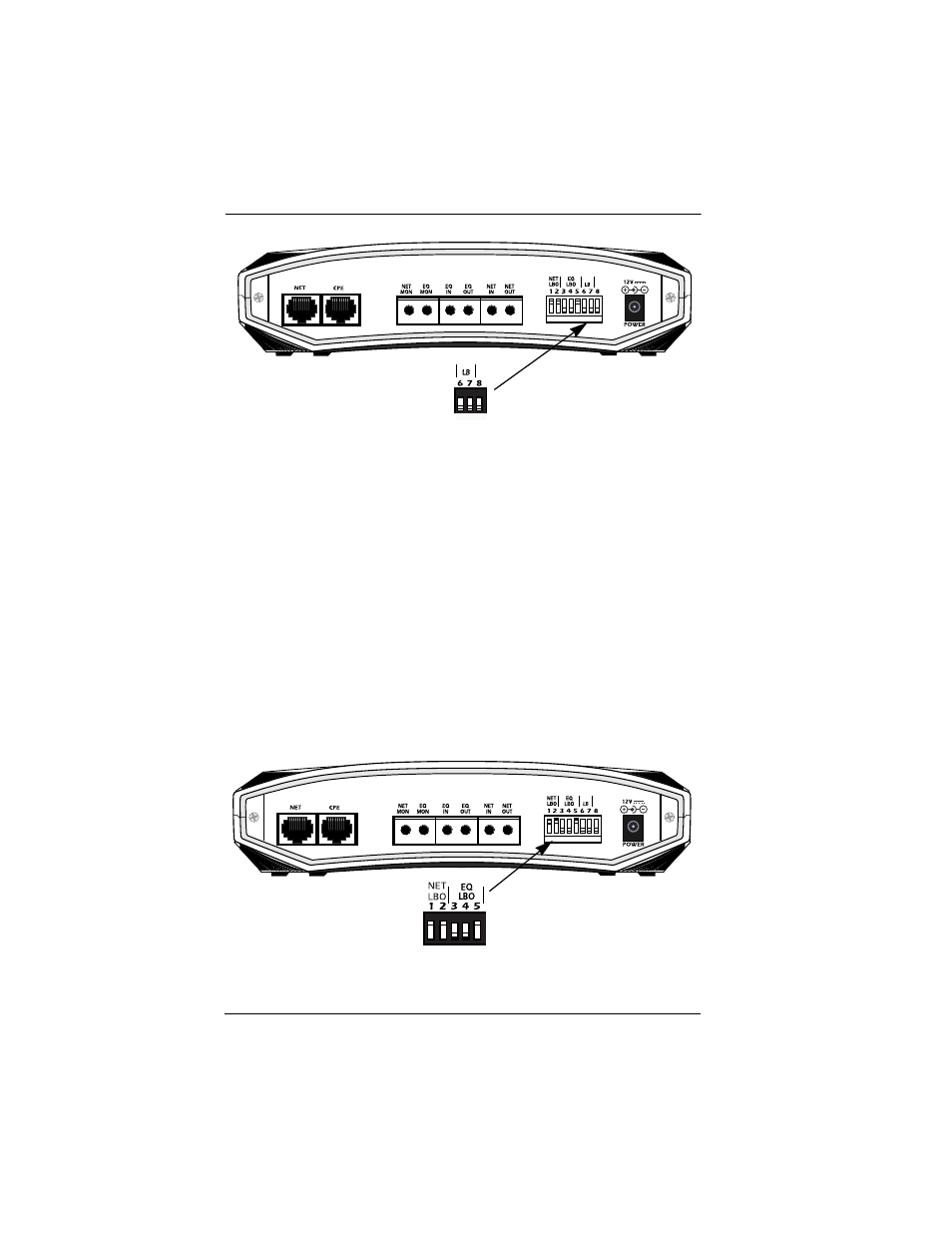 Figure 5. t1 csu ace loopback switch and led, Line build out, Figure 6. line build out switch | Figure 5, T1 csu ace loopback switch and led, Figure 6, Line build out switch | ADTRAN T1 CSU ACE User Manual | Page 26 / 40