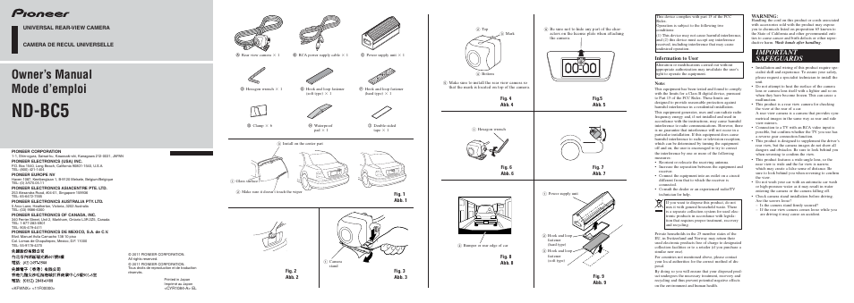 Pioneer ND-BC5 User Manual | 8 pages