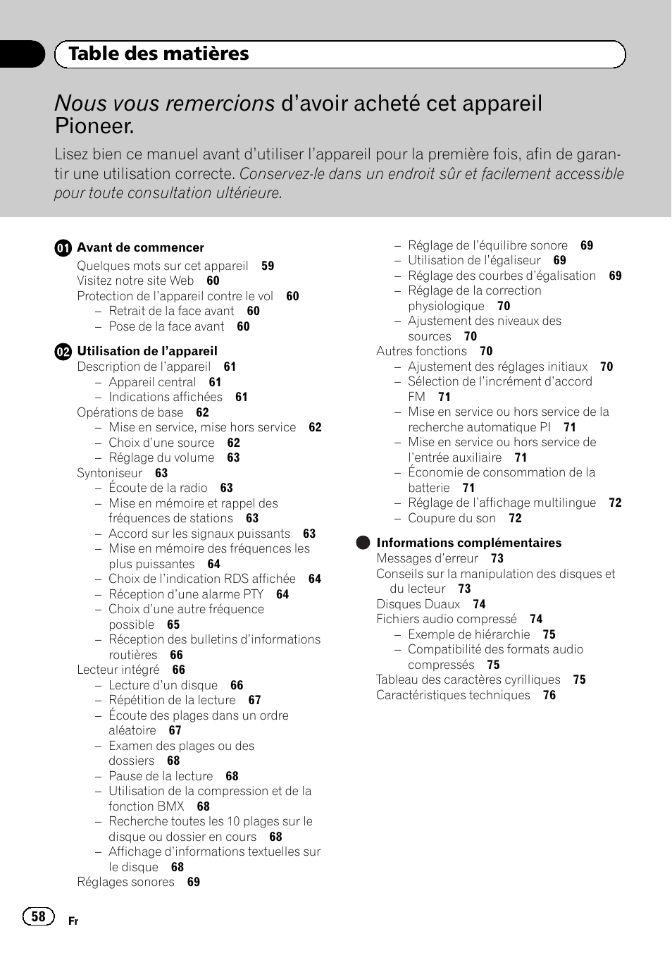 Pioneer DEH-1120MP User Manual | Page 58 / 134