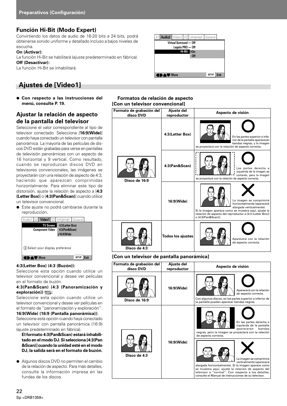 Ajustes de [video1, Función hi-bit (modo expert), Preparativos (configuración) | Pioneer DVJ-X1 User Manual | Page 268 / 295