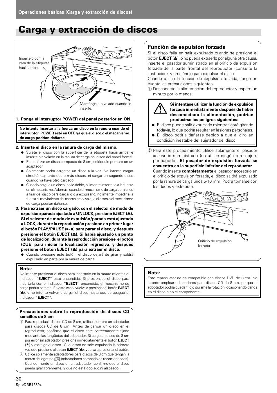 Carga y extracción de discos, Función de expulsión forzada | Pioneer DVJ-X1 User Manual | Page 276 / 295