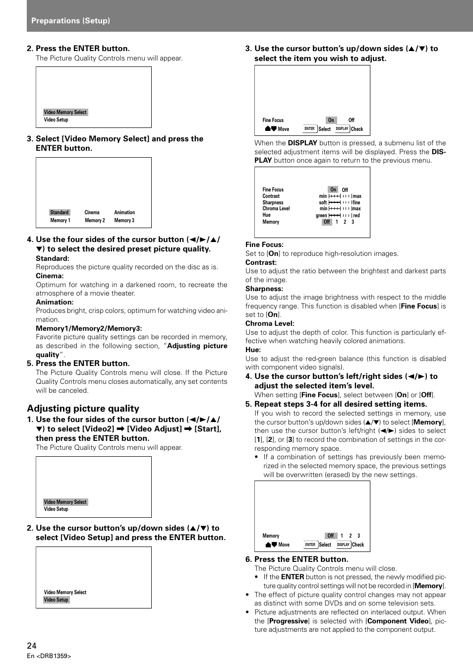 Adjusting picture quality | Pioneer DVJ-X1 User Manual | Page 28 / 295