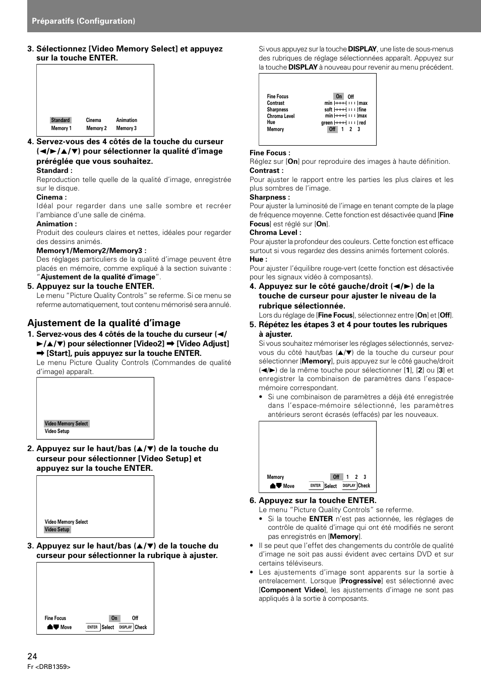 Ajustement de la qualité d’image | Pioneer DVJ-X1 User Manual | Page 76 / 295