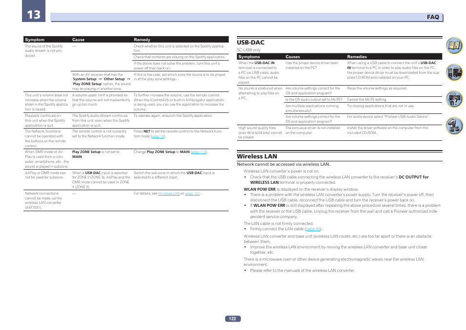 Usb-dac wireless lan | Pioneer SC-LX78-S User Manual | Page 122 / 141