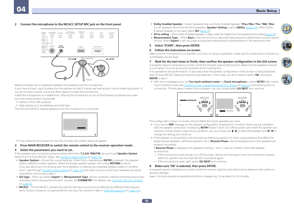 Basic setup | Pioneer SC-LX78-S User Manual | Page 50 / 141