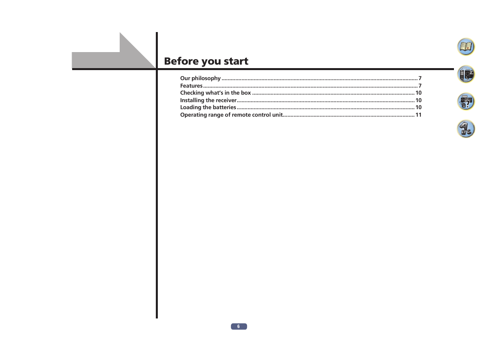 Before you start | Pioneer SC-LX78-S User Manual | Page 6 / 141