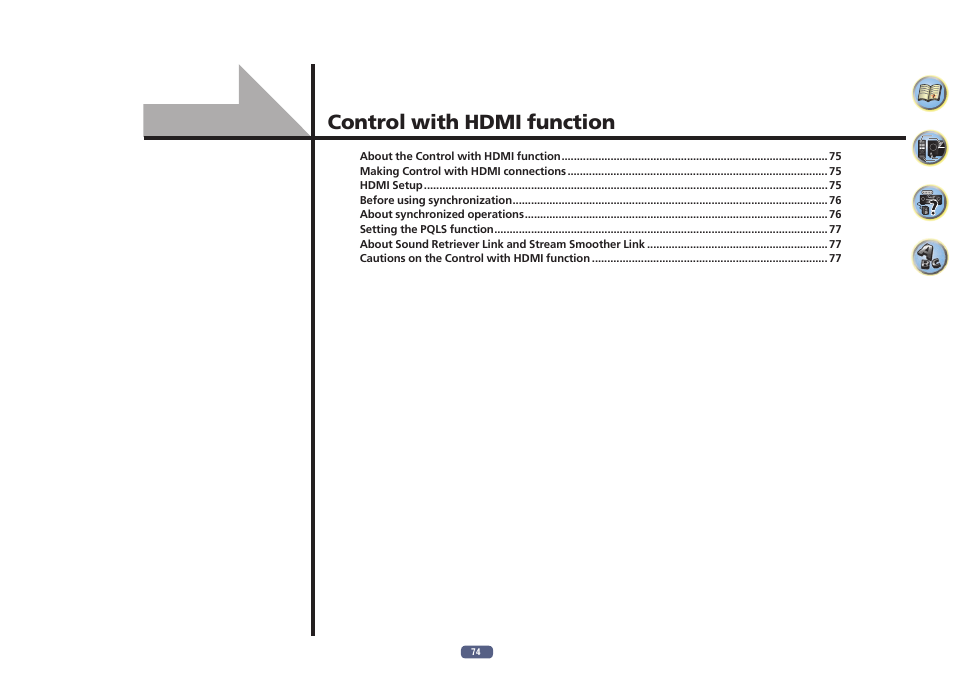 Control with hdmi function, Control with hdmi func, Tion | Pioneer SC-LX78-S User Manual | Page 74 / 141