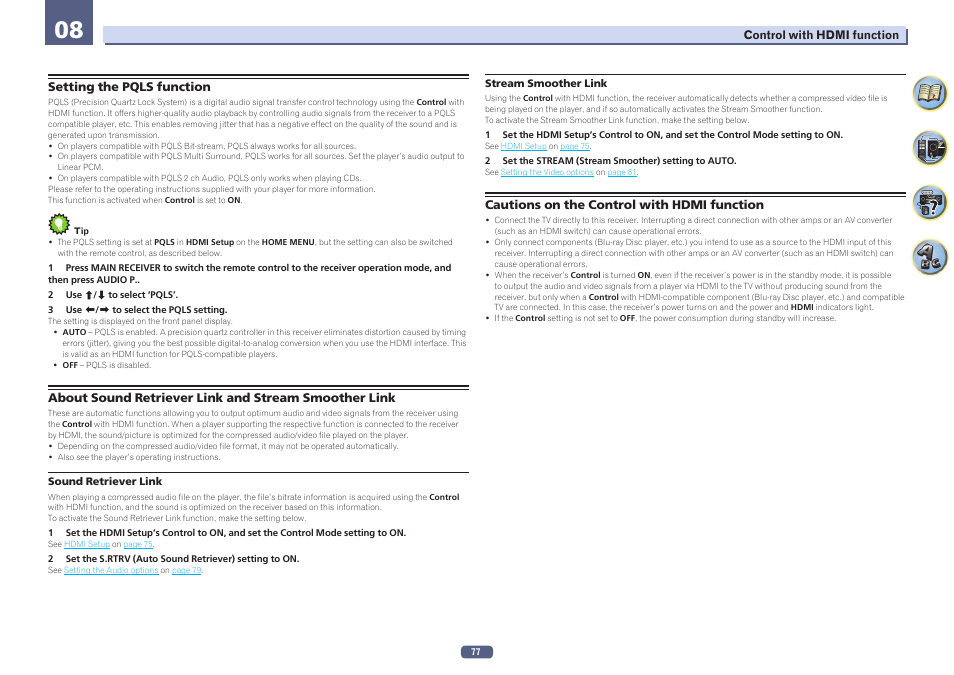 Setting the pqls function | Pioneer SC-LX78-S User Manual | Page 77 / 141