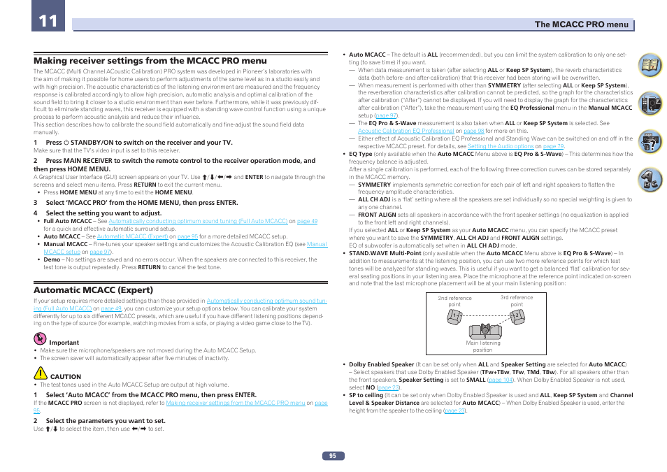 Automatic mcacc (expert), Making receiver settings from the mcacc pro menu | Pioneer SC-LX78-S User Manual | Page 95 / 141