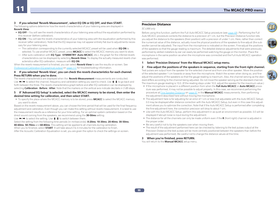 Precision distance | Pioneer SC-LX78-S User Manual | Page 99 / 141