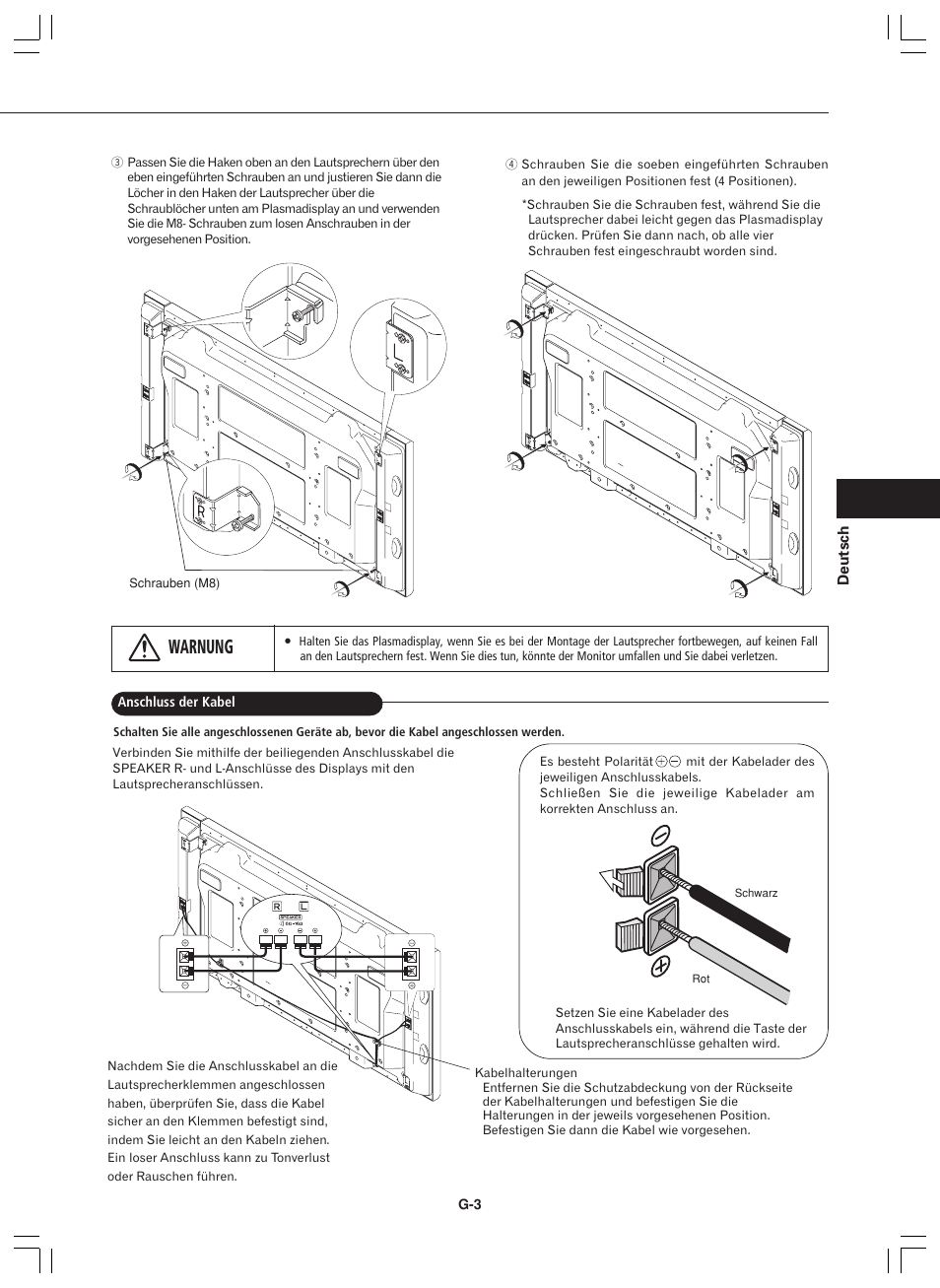 Warnung | Pioneer PDP-S44-LR User Manual | Page 17 / 32