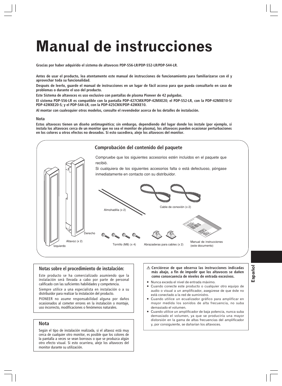 Pioneer PDP-S44-LR User Manual | Page 27 / 32