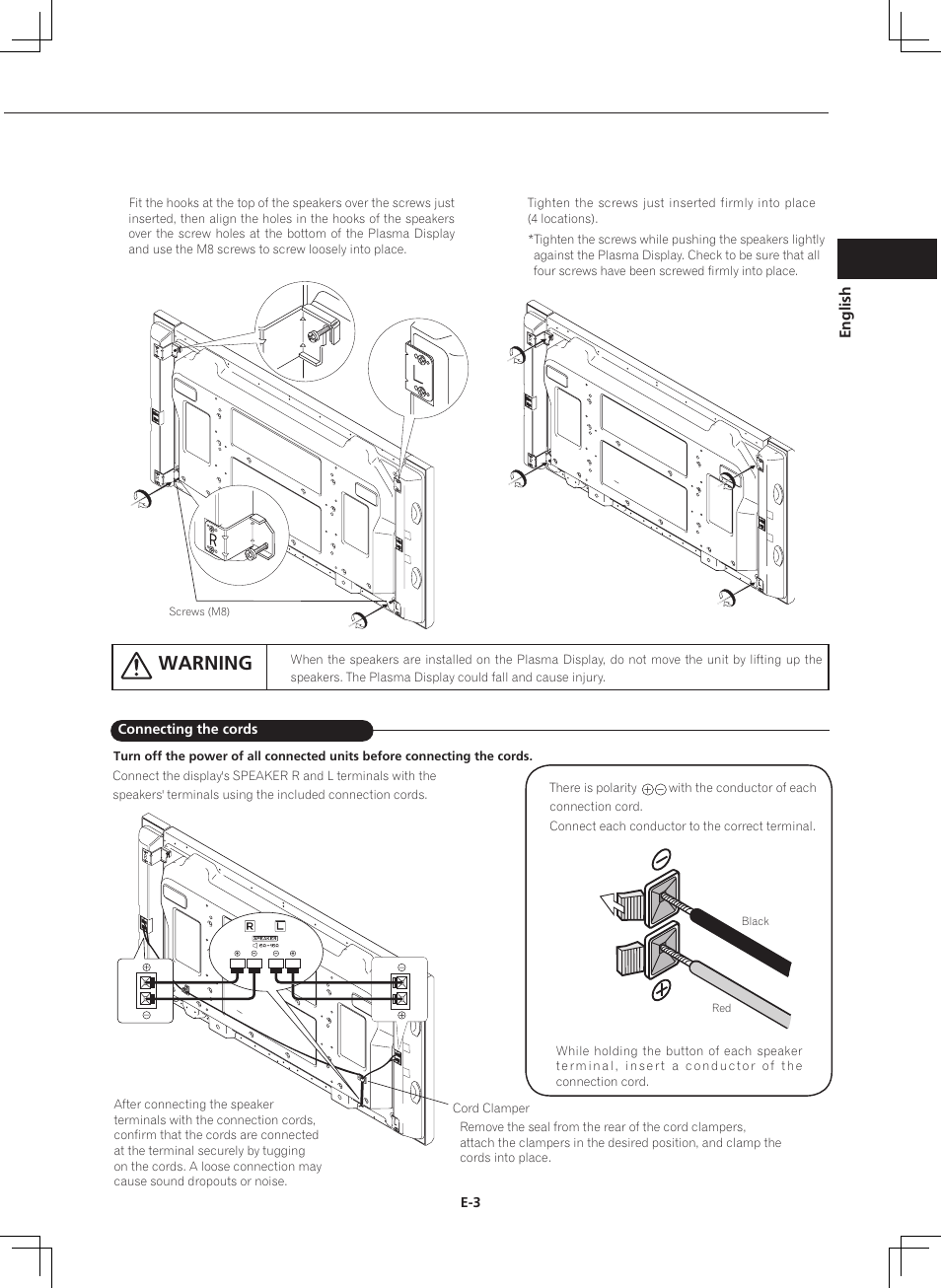 Warning | Pioneer PDP-S44-LR User Manual | Page 9 / 32