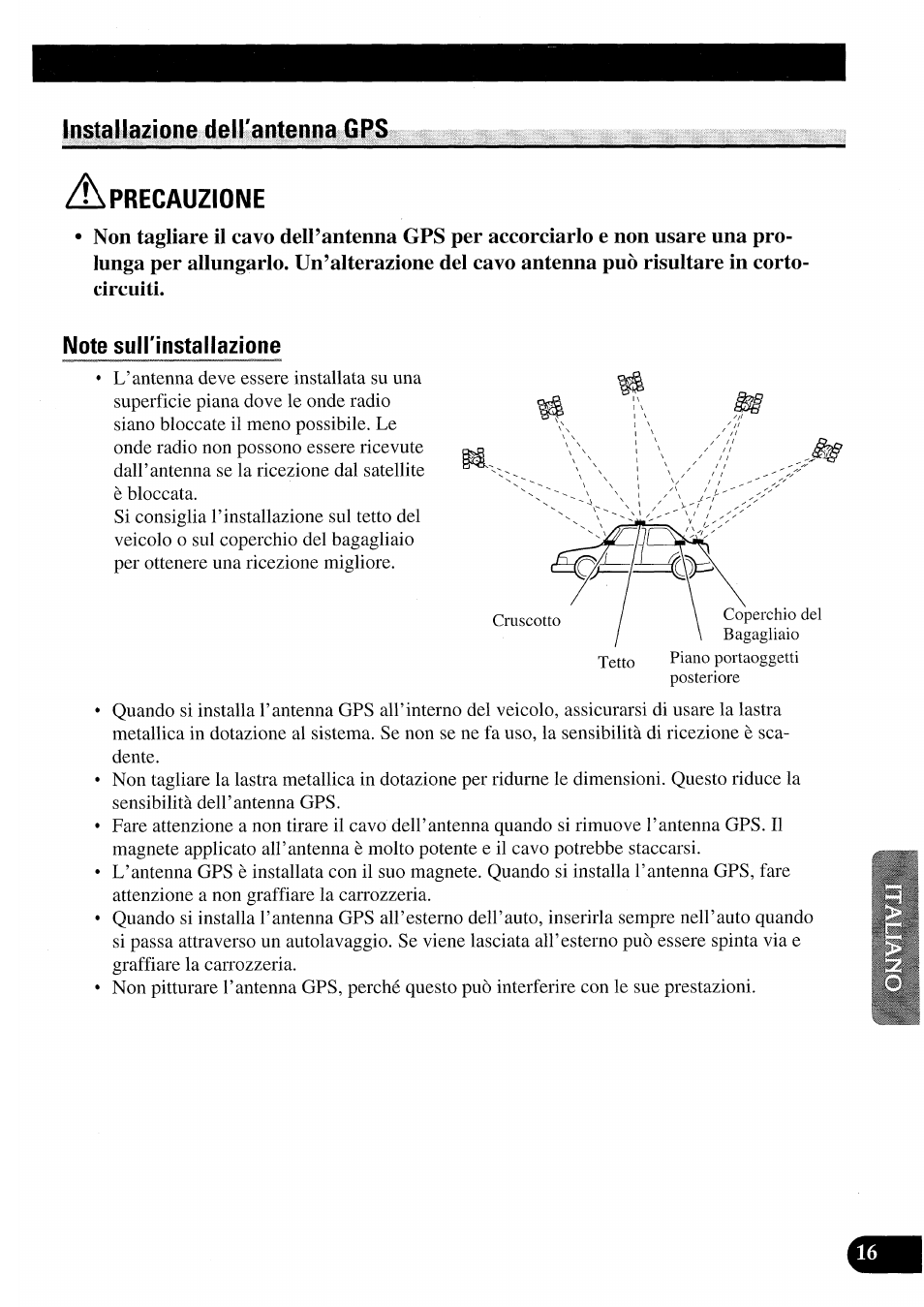 Precauzione | Pioneer AVIC50S User Manual | Page 113 / 146