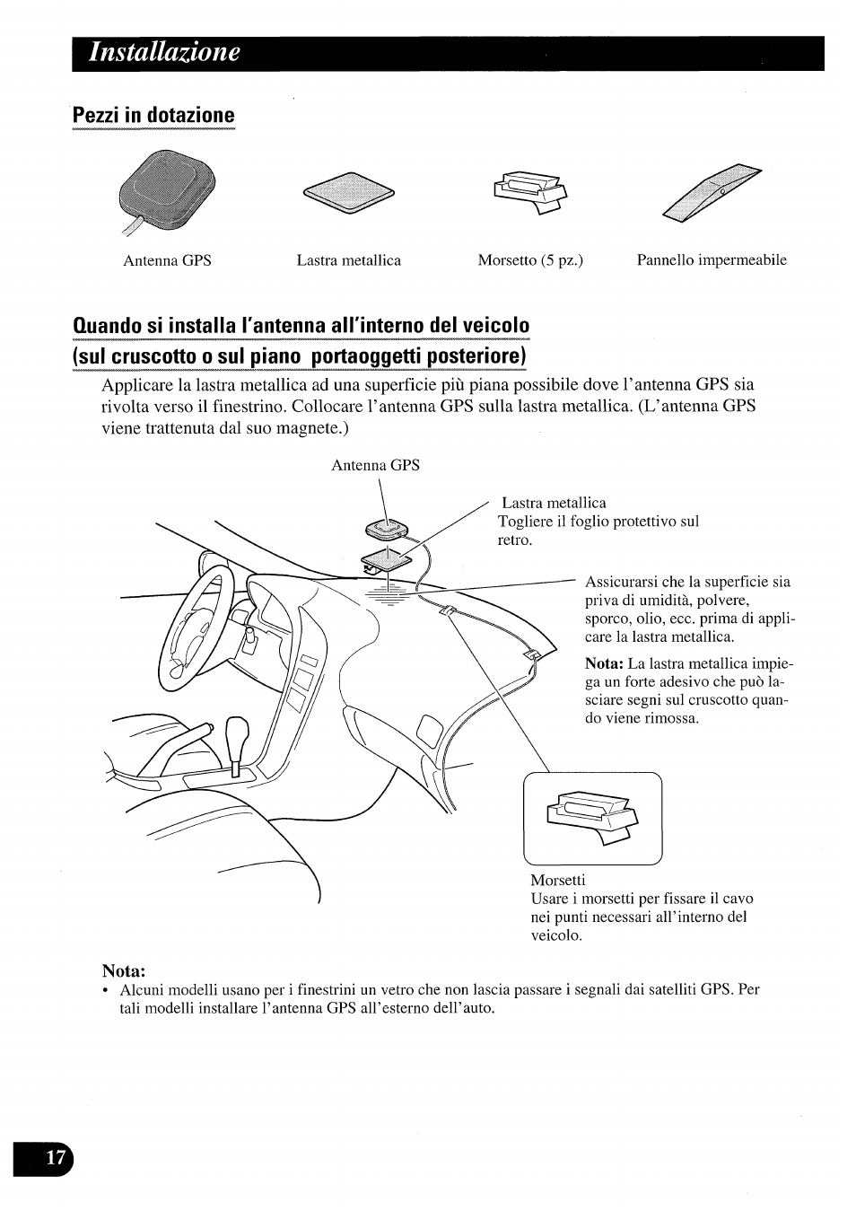 Installazione | Pioneer AVIC50S User Manual | Page 114 / 146