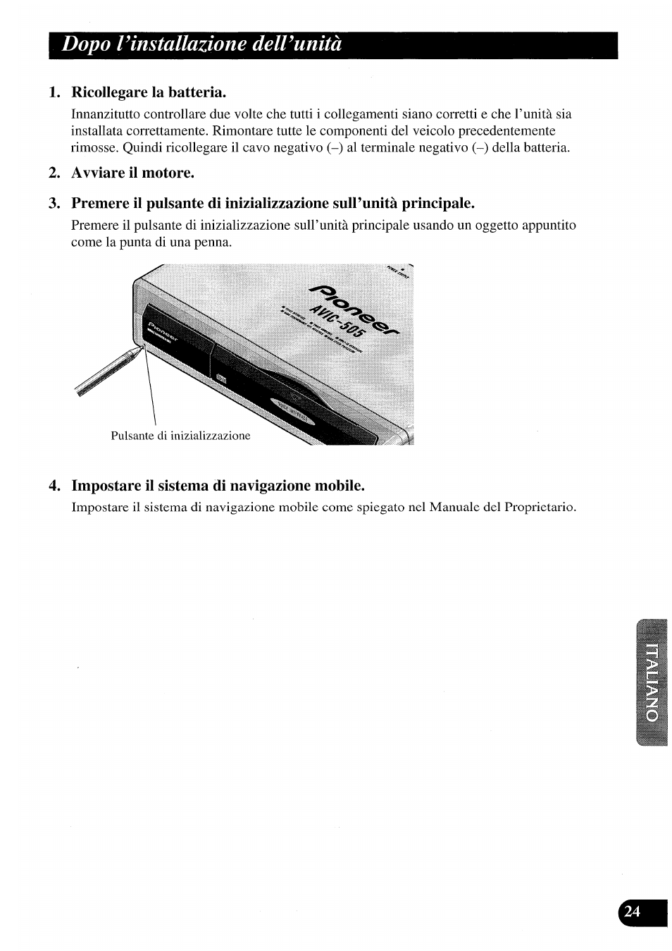 Dopo rinstallazione delvunìtà | Pioneer AVIC50S User Manual | Page 121 / 146