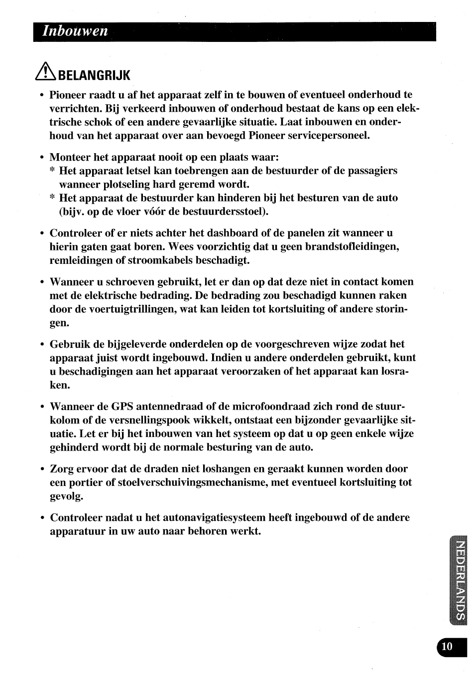 Inboüwen | Pioneer AVIC50S User Manual | Page 131 / 146