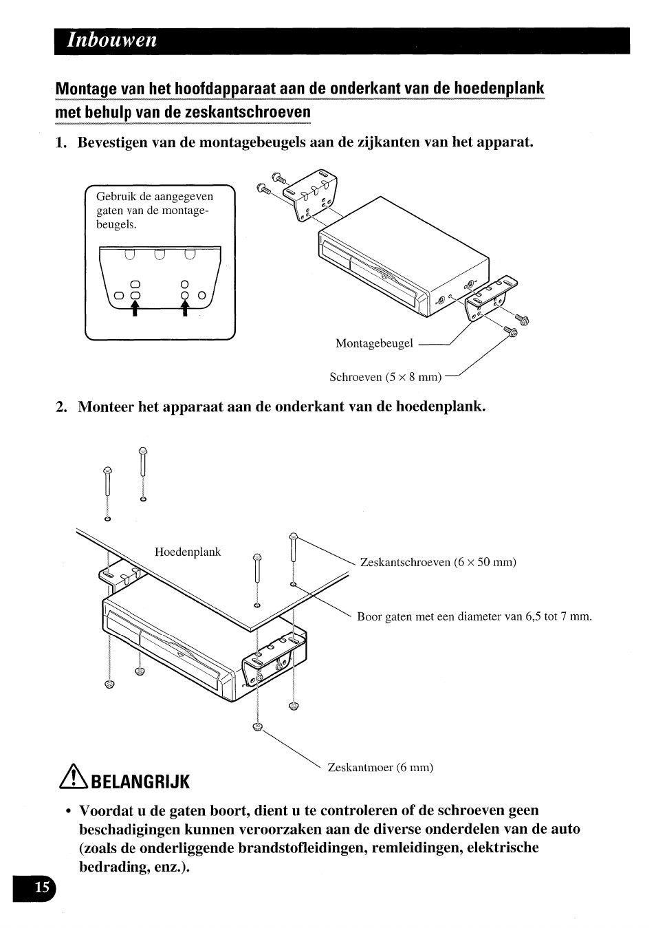 Inbouwen | Pioneer AVIC50S User Manual | Page 136 / 146