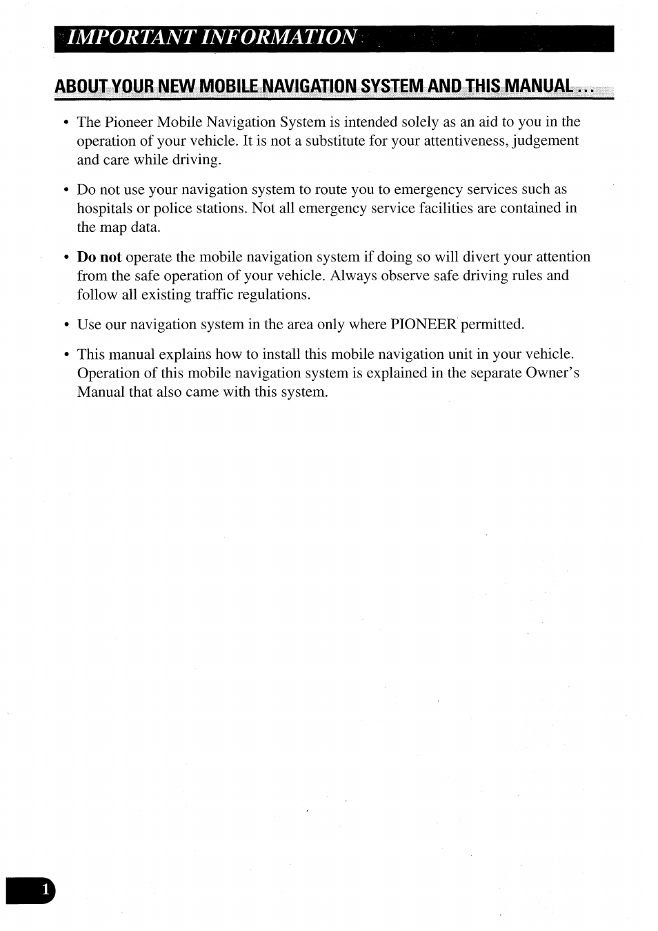 Important information | Pioneer AVIC50S User Manual | Page 2 / 146