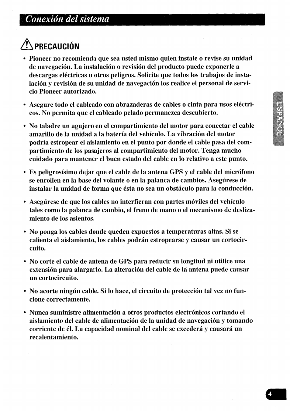 Conexión del sistema | Pioneer AVIC50S User Manual | Page 29 / 146